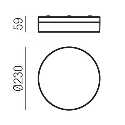Redo 01-3735 - LED Bathroom ceiling light FRISBI LED/12W/230V d. 23 cm CRI 90 3000/4000K IP44 black