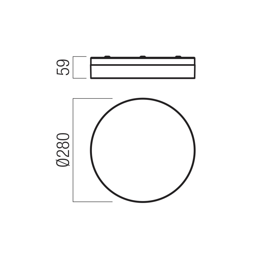 Redo 01-3736 - LED Bathroom ceiling light FRISBI LED/18W/230V d. 28 cm CRI 90 3000/4000K IP44 black