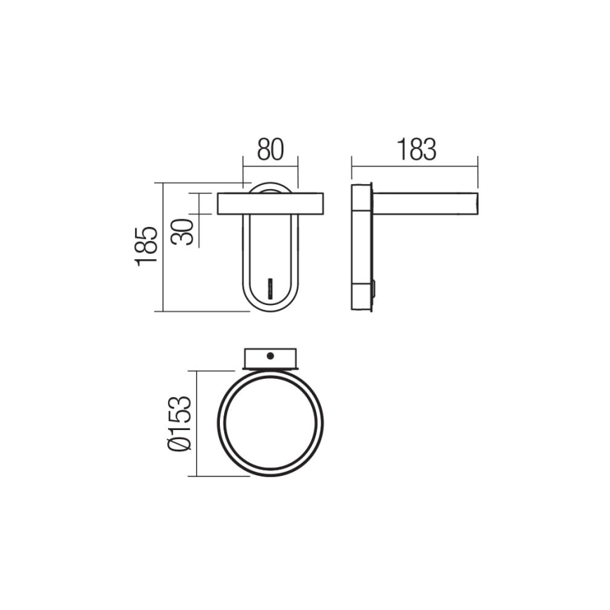 Redo 01-3763 - LED Wall light KEEN LED/6W/230V CRI 90 3000K white
