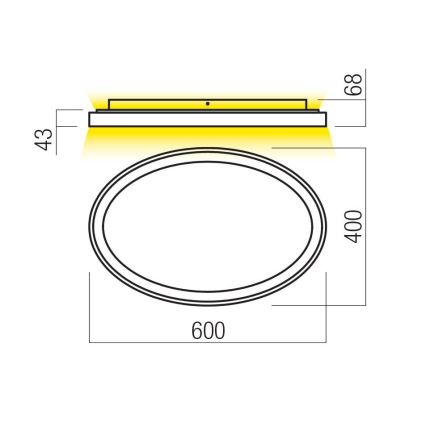 Redo 01-3806 - NOBU Dimmable LED Ceiling Light LED/60W/230V 3000/4000K CRI 90 White