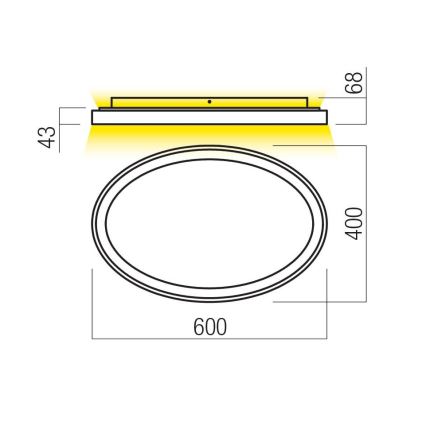 Redo 01-3807 - Dimmable NOBU LED Ceiling Light LED/60W/230V 3000/4000K CRI 90 Gold