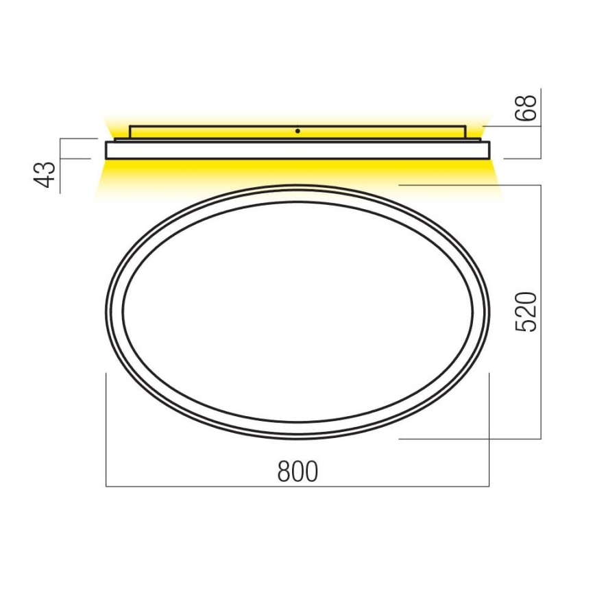 Redo 01-3810 - Dimmable LED Ceiling Light NOBU LED/80W/230V 3000/4000K CRI 90 Gold