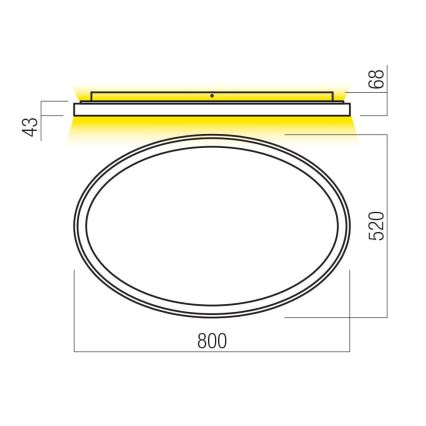 Redo 01-3811 - Dimmable LED Ceiling Light NOBU LED/80W/230V 3000/4000K CRI 90 Black