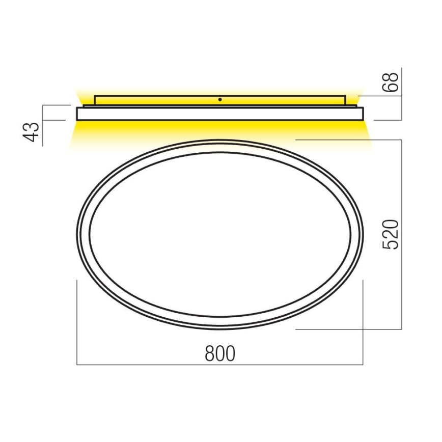 Redo 01-3811 - Dimmable LED Ceiling Light NOBU LED/80W/230V 3000/4000K CRI 90 Black