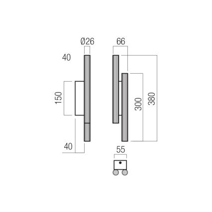 Redo 01-3852 - NIKOS LED wall light 4xLED/4W/230V CRI 90 black