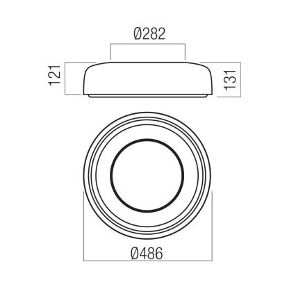 Redo 01-3940 - LED Ceiling Light DIP LED/30W/230V 2700/3000/4000/5000/6500K CRI 90 Ø 48.6 cm White