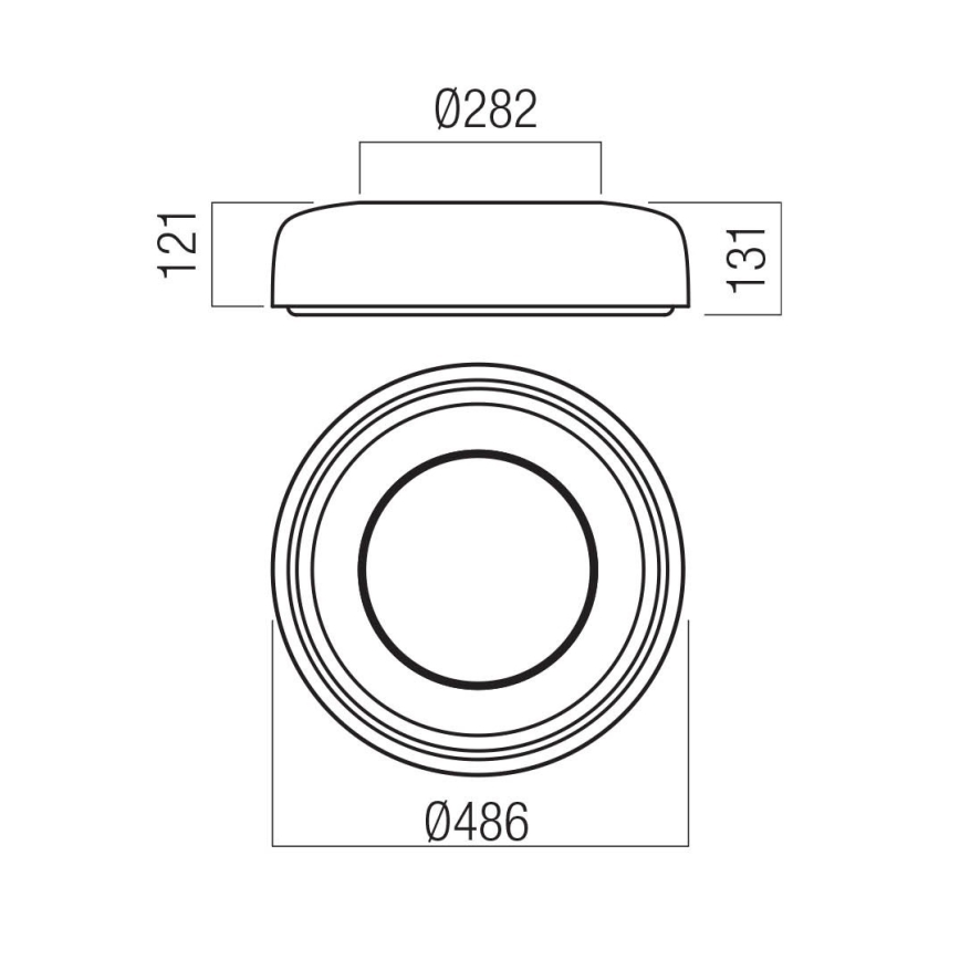 Redo 01-3940 - LED Ceiling Light DIP LED/30W/230V 2700/3000/4000/5000/6500K CRI 90 Ø 48.6 cm White