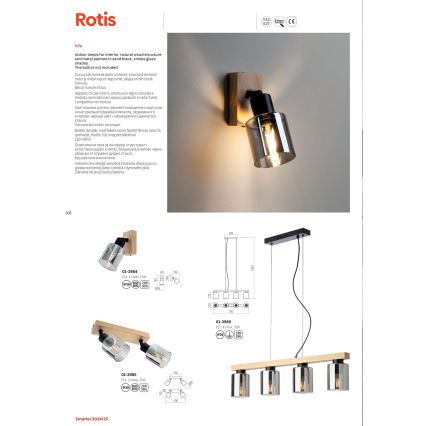 Redo 01-3984 - Wall spotlight ROTIS 1xE14/15W/230V