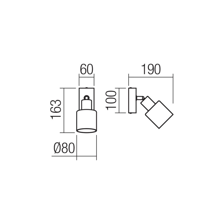 Redo 01-3984 - Wall spotlight ROTIS 1xE14/15W/230V