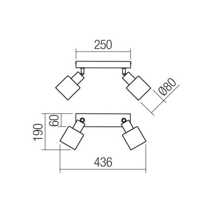 Redo 01-3985 - Spotlight ROTIS 2xE14/15W/230V