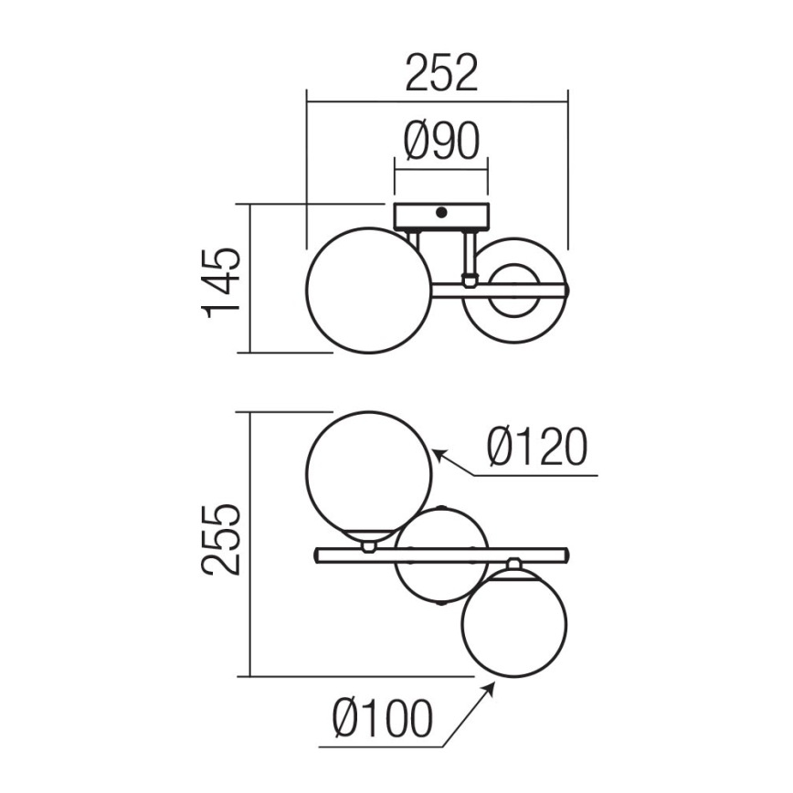 Redo 01-3987 - Surface-mounted chandelier ASTRA 2xG9/8W/230V black