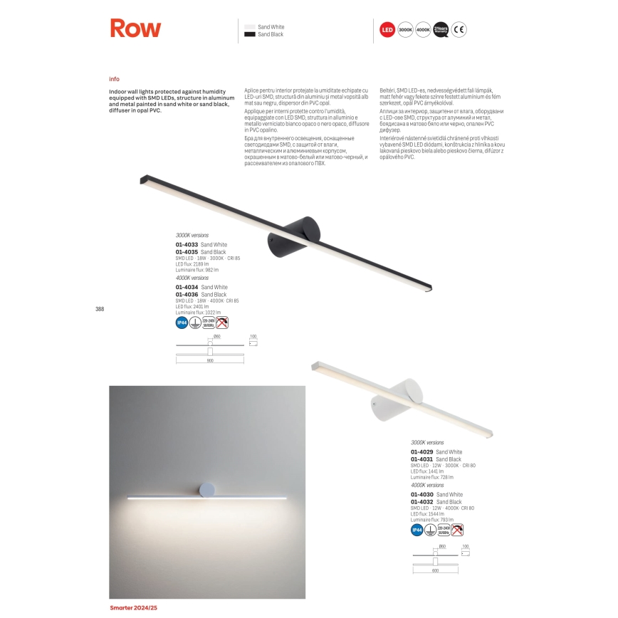 Redo 01-4034 - LED Bathroom mirror lighting ROW LED/18W/230V 90 cm IP44 white