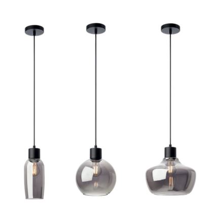Redo 01-4044 - Chandelier on a string ATLANTIS 1xE27/42W/230V d. 11 cm black
