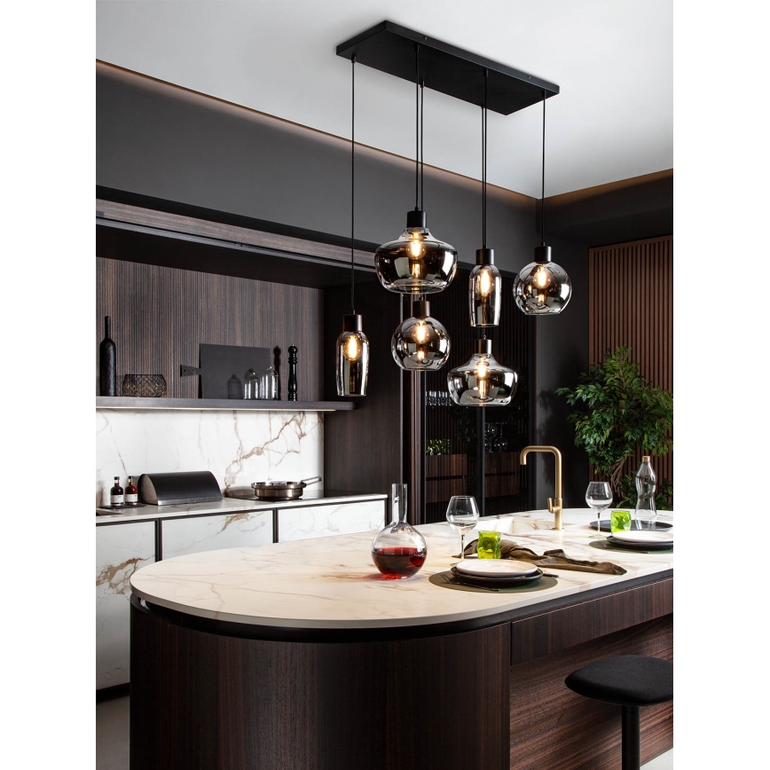 Redo 01-4047 - Chandelier on a string ATLANTIS 6xE27/42W/230V black