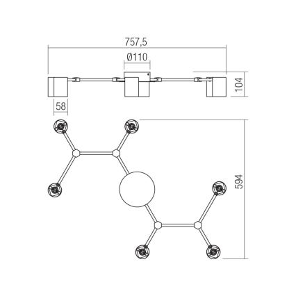 Redo 01-4048 - Spotlight WEBB 6xGU10/10W/230V black