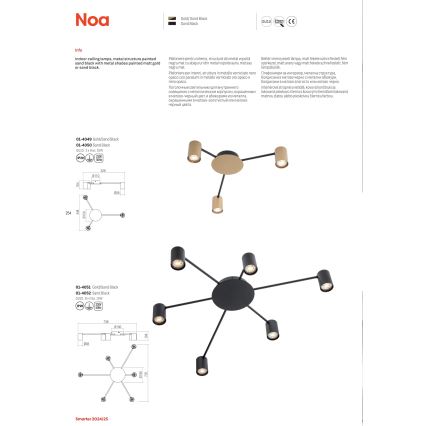 Redo 01-4049 - Spotlight NOA 3xGU10/10W/230V gold