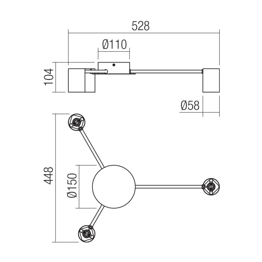 Redo 01-4049 - Spotlight NOA 3xGU10/10W/230V gold