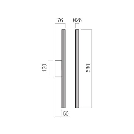 Redo 01-4059 - NIKOS Dimmable LED Wall Light, 10W, 230V, CRI 90, Black