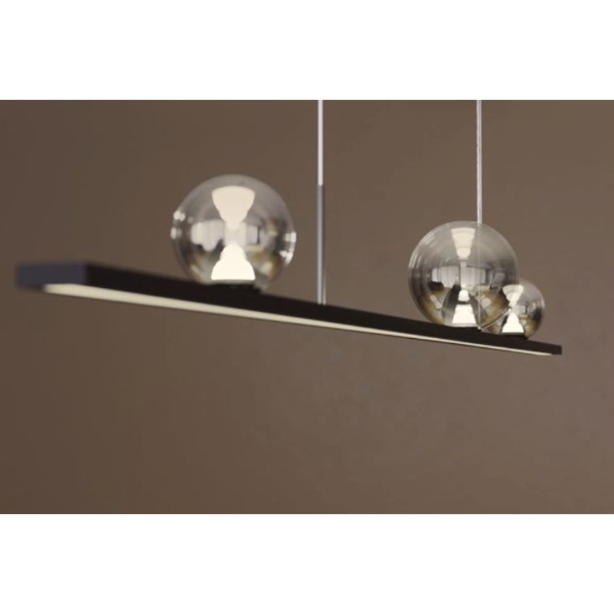 Redo 01-4302 - Dimmable cable-suspended pendant light DUNE LED/48W/230V 3000K CRI 90 black/smoke