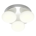 Redo 01-4306 - OVUM LED Bathroom Ceiling Light 3×5W / 230V 3000/4000K CRI 90 Ø24 cm IP44 White/Gloss Chrome