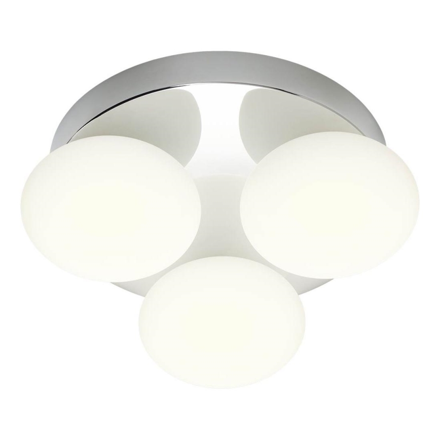 Redo 01-4306 - OVUM LED Bathroom Ceiling Light 3×5W / 230V 3000/4000K CRI 90 Ø24 cm IP44 White/Gloss Chrome