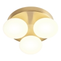 Redo 01-4307 - LED Bathroom Ceiling Light OVUM 3xLED/5W/230V 3000/4000K CRI 90 Ø 24 cm IP44 white/brass