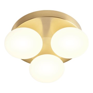 Redo 01-4307 - LED Bathroom Ceiling Light OVUM 3xLED/5W/230V 3000/4000K CRI 90 Ø 24 cm IP44 white/brass