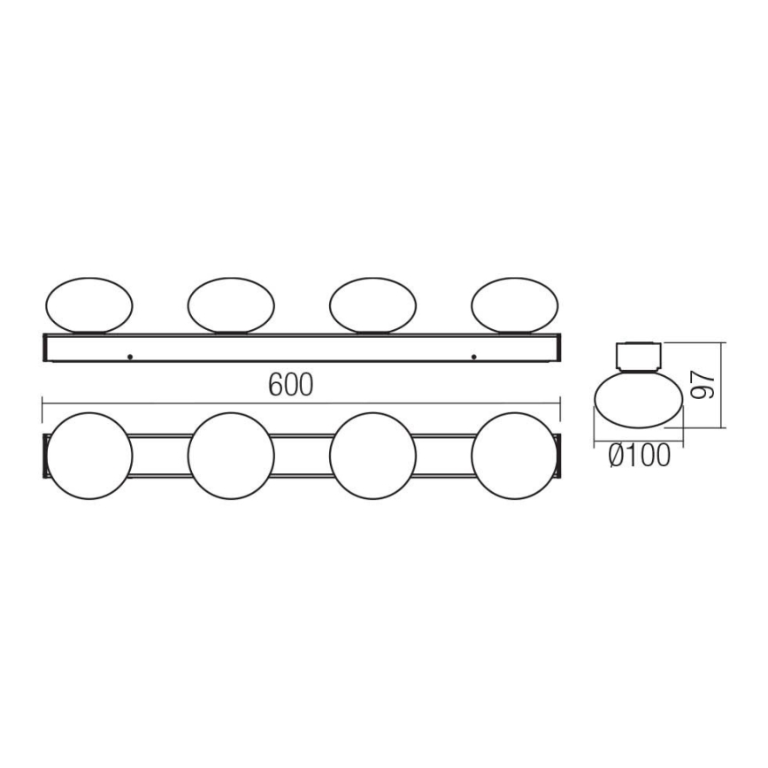 Redo 01-4309 - LED Bathroom Ceiling Light OVUM 4xLED/5W/230V 3000/4000K CRI 90 IP44 white/glossy chrome
