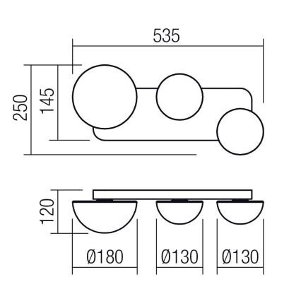 Redo 01-4329 - LUMIEN LED Wall Light 3xLED/18W/230V 2700/3000K CRI 90 White/Gold