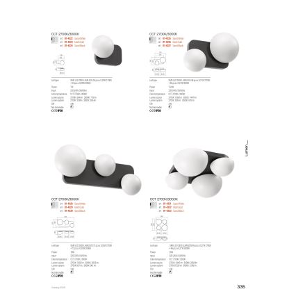 Redo 01-4333 - LED Ceiling Light LUMIEN 4xLED/26W/230V 2700/3000K CRI 90 white/black