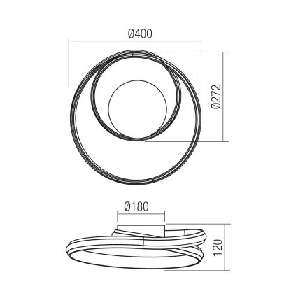Redo 01-4354 - Dimmable TORSION LED Wall Light LED/30W/230V 2700/3000/4000K CRI 90 White