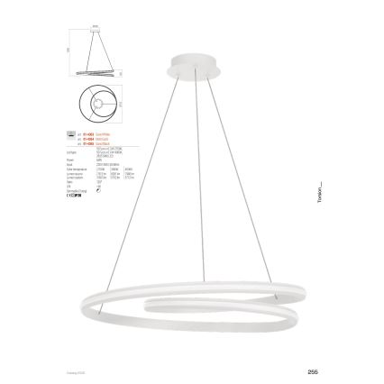 Redo 01-4364 - TORSION LED Dimmable Cable-Suspended Chandelier LED/60W/230V 2700/3000/4000K CRI 90 Ø 75.2 cm Gold