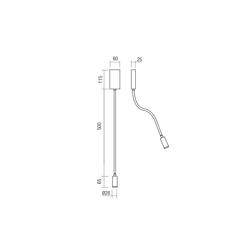 Redo 01-4475 - WALLIE Flexible LED Lamp, 3W/230V, USB, CRI 90, Bronze