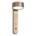 Redo 01-4642 - SADES LED Wall Light, 6W/230V, CRI 90, USB, Bronze