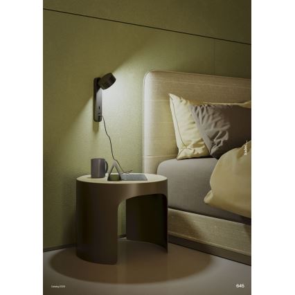 Redo 01-4643 - SADES LED Wall Light LED/6W/230V CRI 90 USB Black