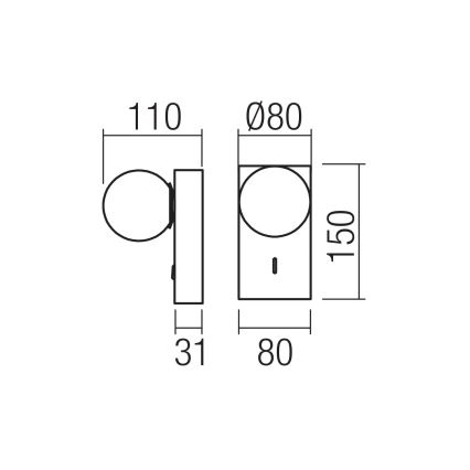 Redo 01-4656 - NORMA LED Wall Light, 5W/230V, CRI 90, USB, White