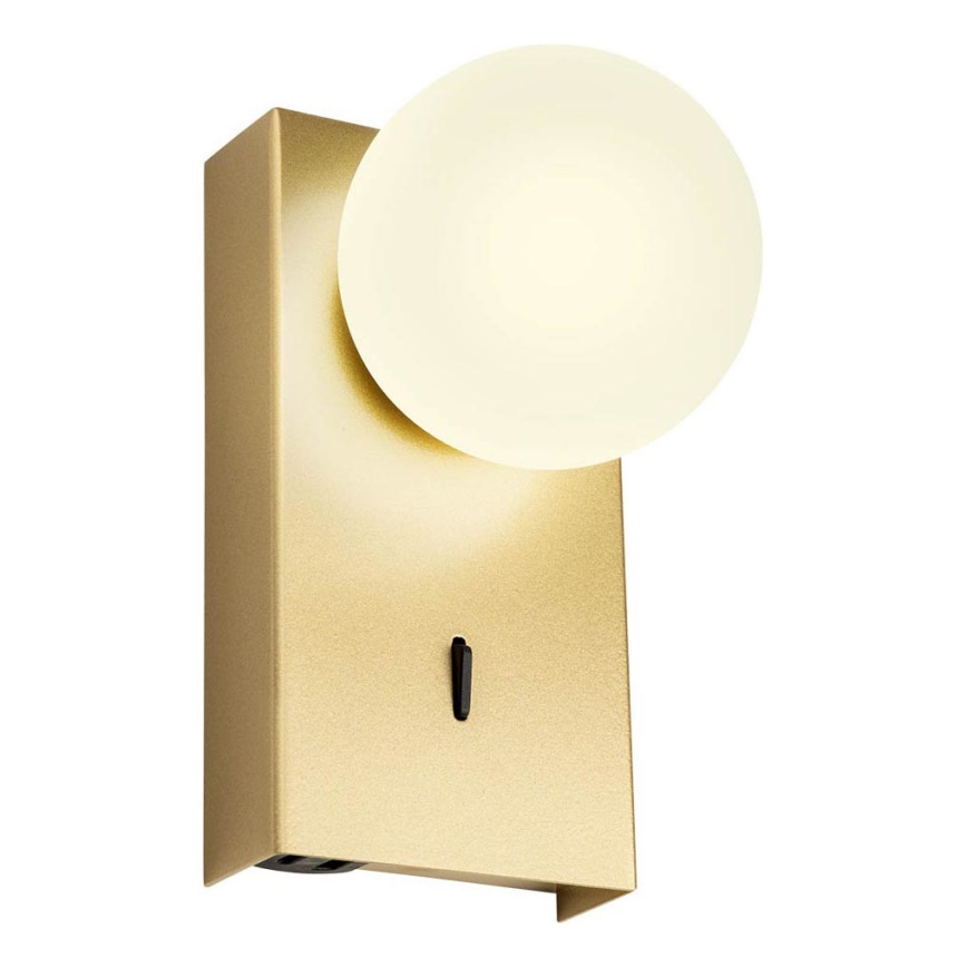 Redo 01-4657 - NORMA LED Wall Light 5W 230V CRI 90 USB White/Gold