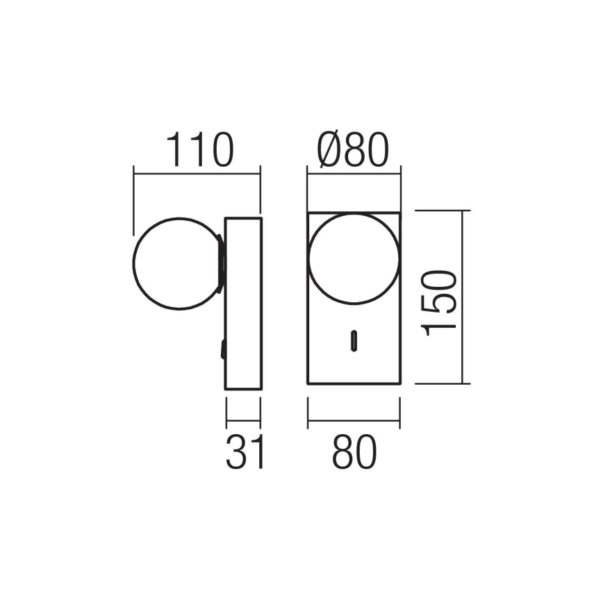 Redo 01-4658 - NORMA LED Wall Light LED/5W/230V CRI 90 USB White/Bronze