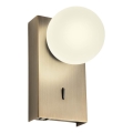 Redo 01-4658 - NORMA LED Wall Light LED/5W/230V CRI 90 USB White/Bronze