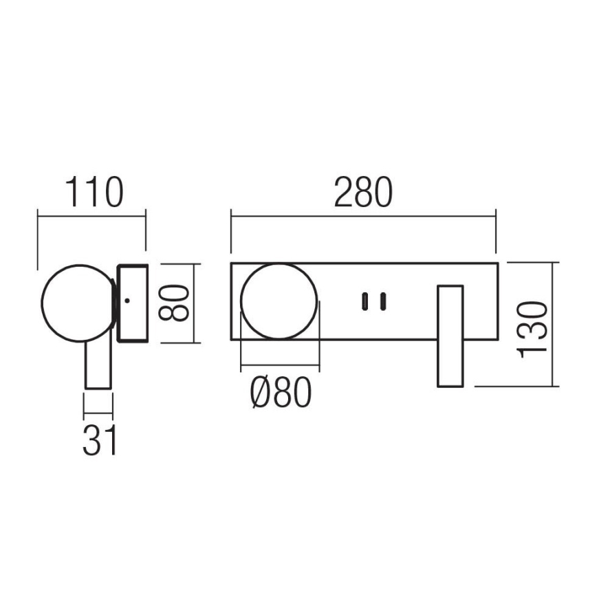 Redo 01-4661 - NORMA LED Wall Light LED/5W/230V + LED/3W CRI 90 USB White/Gold