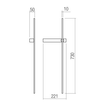 Redo 01-4672 - TANGENT LED Wall Light LED/6W/230V 2700/2850/3000K 73 cm CRI 90, Gold finish