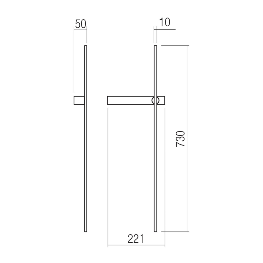 Redo 01-4672 - TANGENT LED Wall Light LED/6W/230V 2700/2850/3000K 73 cm CRI 90, Gold finish