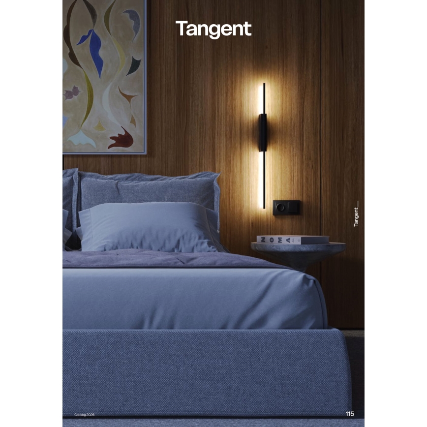 Redo 01-4675 - TANGENT LED Wall Light/9W/230V 2700/2850/3000K CRI 90 Black
