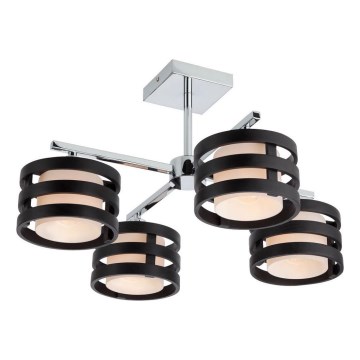 Redo 01-627 - KIM Rod Chandelier 4xE14/28W/230V Polished Chrome/Black