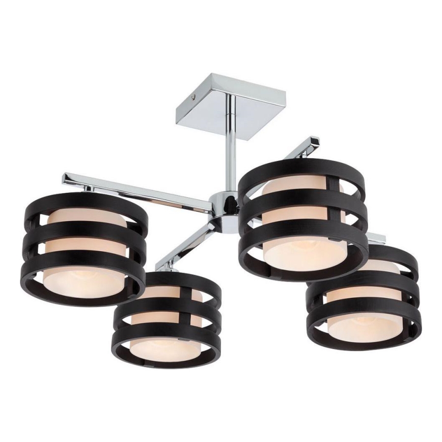 Redo 01-627 - KIM Rod Chandelier 4xE14/28W/230V Polished Chrome/Black