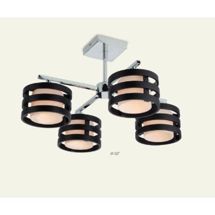Redo 01-627 - KIM Rod Chandelier 4xE14/28W/230V Polished Chrome/Black