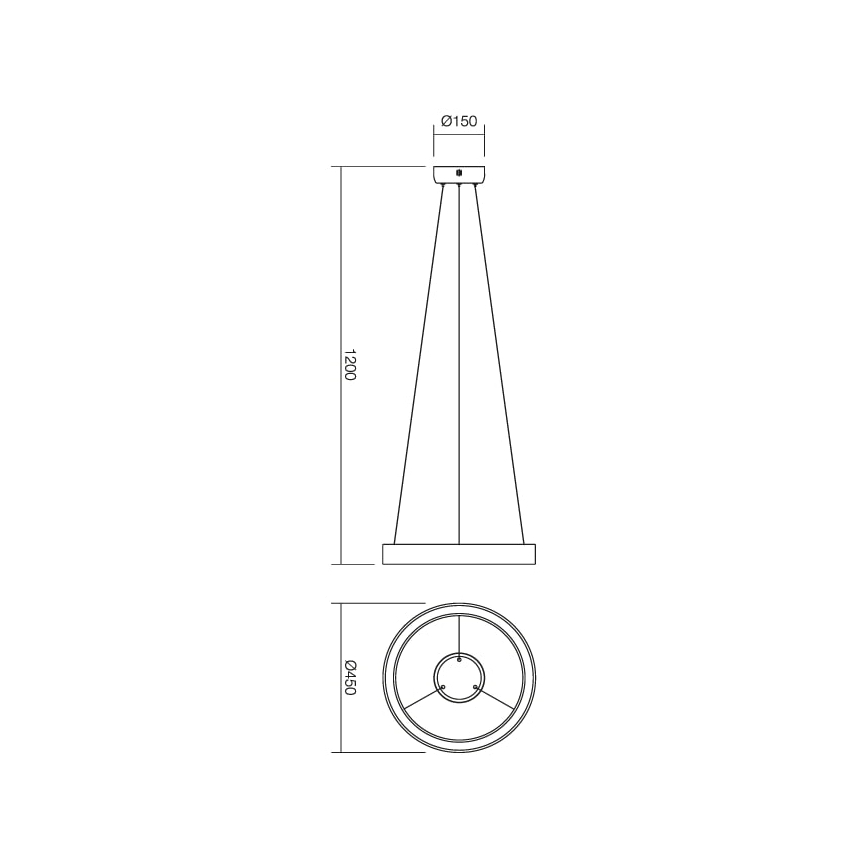 Redo 01-671 - LED Chandelier on a string LOOP LED/38W/230V d. 45 cm white