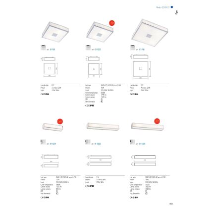 Redo 01-706 - Bathroom ceiling light EGO 4xE27/60W/230V 38x38 cm IP44