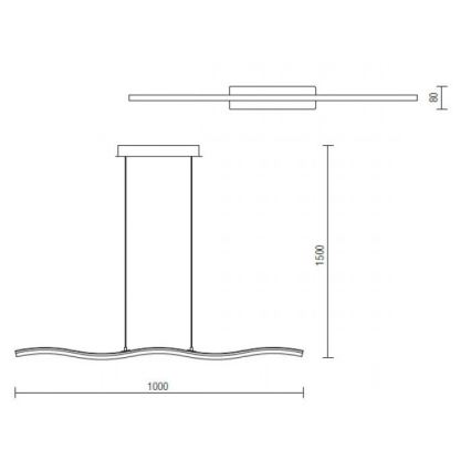 Redo 01-893 - LED pendant on cable PULSE LED/23,1W/230V matte chrome
