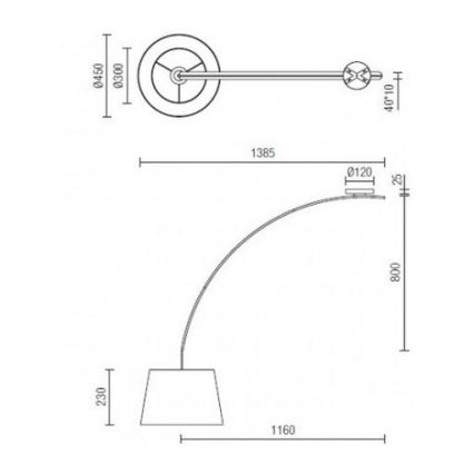 Redo 02-382 - Ceiling light SWAP 1xE27/42W/230V grey